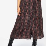 Isola Paisley Print Asymmetric Button Up Midaxi Skirt