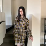 Women's Low Waist Plaid Shirt with Lace Trim Shorts Set