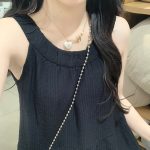 Women Summer Sleeveless Halter A-Line Long Dress with Layered Look
