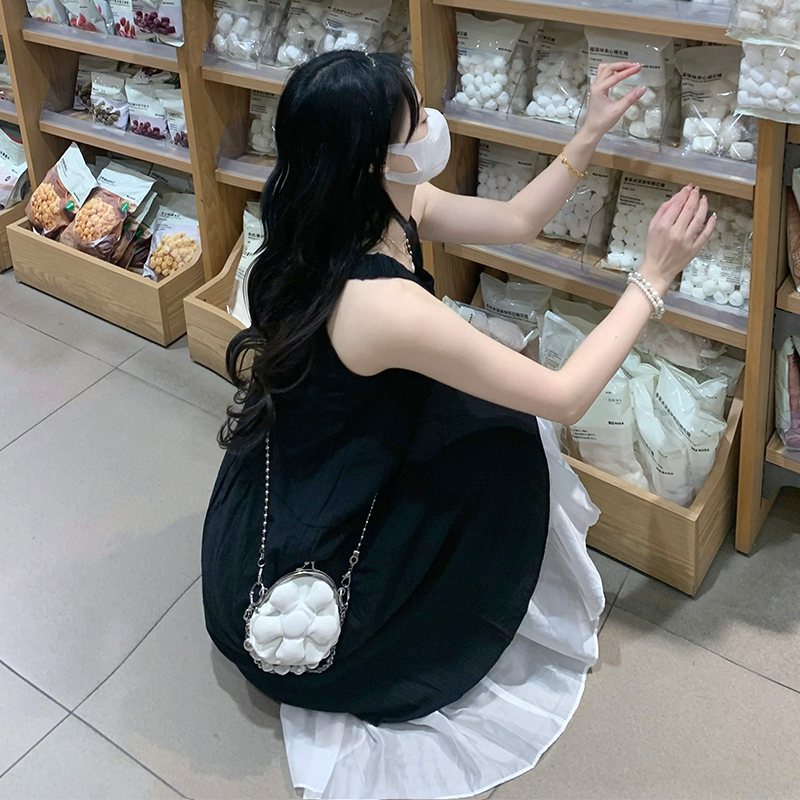 Women Summer Sleeveless Halter A-Line Long Dress with Layered Look - Image 4