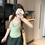 Women's Sleeveless Cowl Neck T-Shirt Summer 2026 French Style