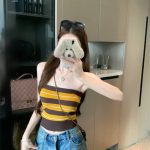Women's Striped Tube Top Summer Short Sleeveless Camisole