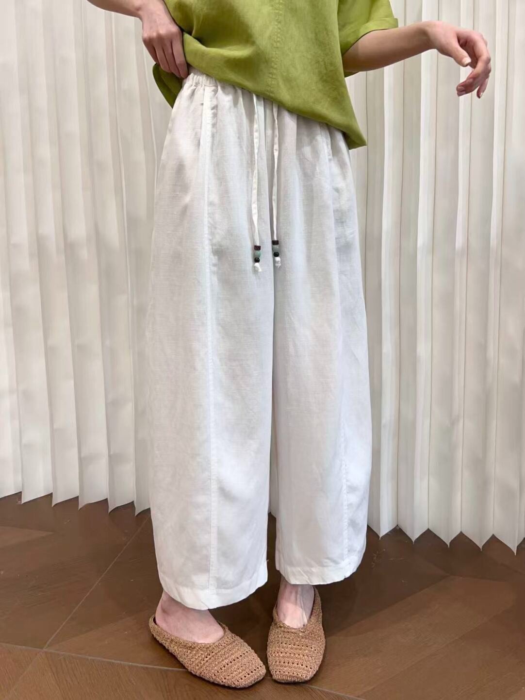 Women's Summer Linen Wide-Leg Pants - High Waist Loose Fit - Image 2