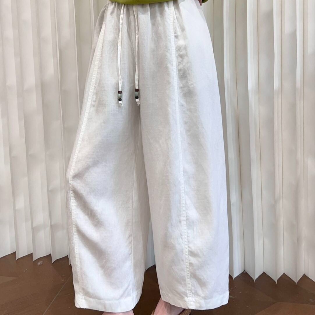 Women's Summer Linen Wide-Leg Pants - High Waist Loose Fit - Image 5