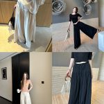 Lightweight 100% Cotton Draped Relaxed Casual Wide-Leg Pants for Women Summer Pleated Slimming Straight-Leg Trousers