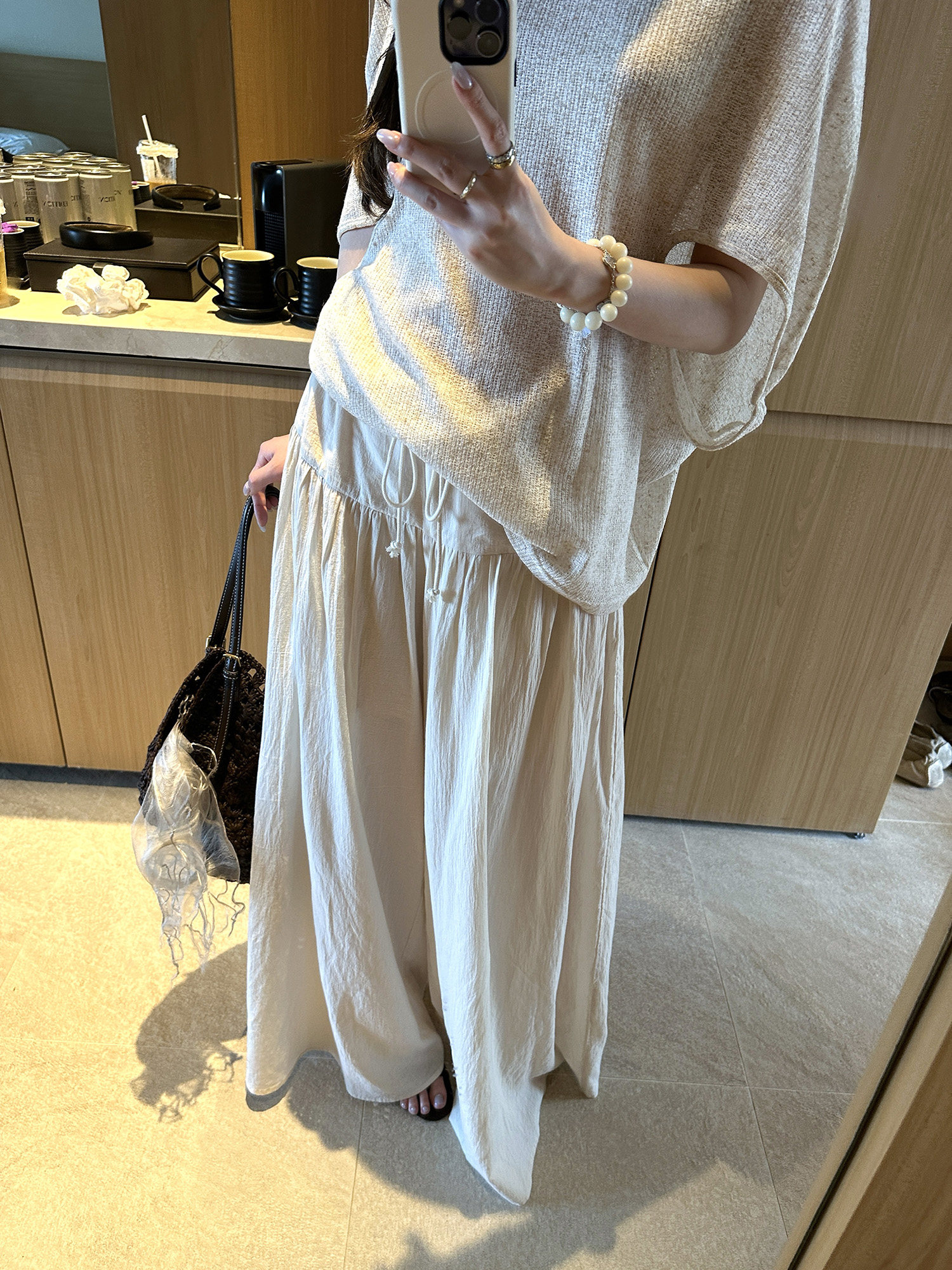 Lightweight 100% Cotton Draped Relaxed Casual Wide-Leg Pants for Women Summer Pleated Slimming Straight-Leg Trousers - Image 2