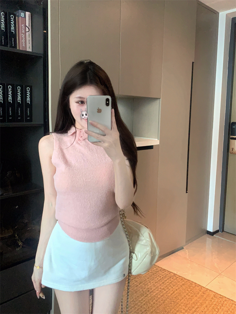 High Neck Sleeveless Knit Vest for Women - Image 3