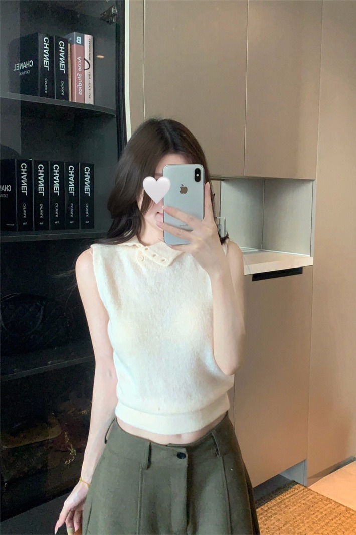 High Neck Sleeveless Knit Vest for Women - Image 5